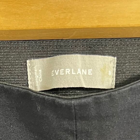 Everlane black size 8 trouser pants pull on side zipper skinny - Picture 5 of 8